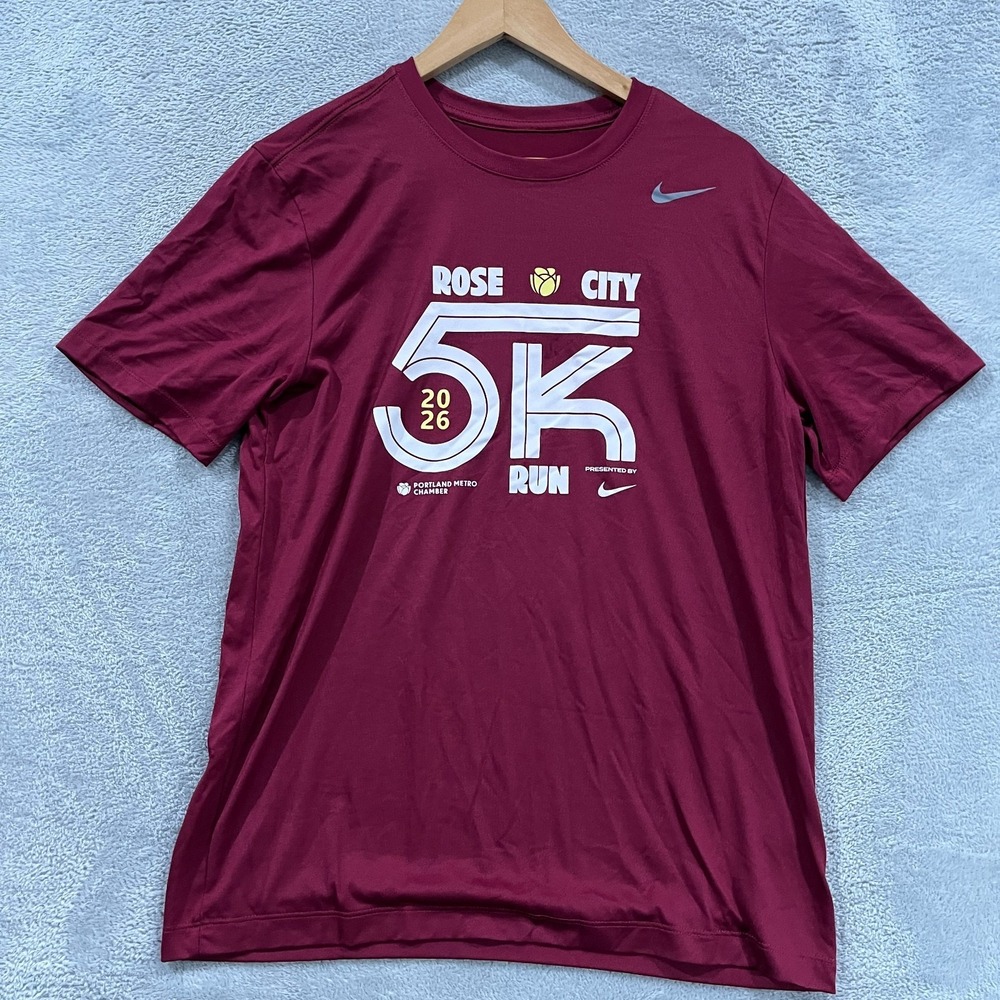 Rose City 5K Run 2025 Walking Running Jersey Shirt Medium Red Dri Fit